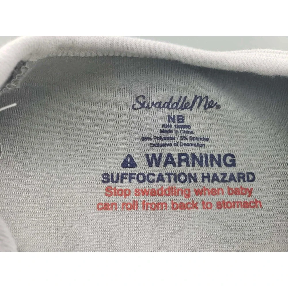 SwaddleMe Newborn Grey Star Embossed Plush Zipper Pod Sleep Sack‎ Swaddle NB